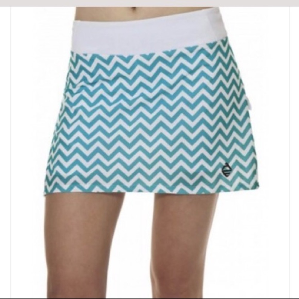 AdEdge Tennis Skirt Blue and White Chevron